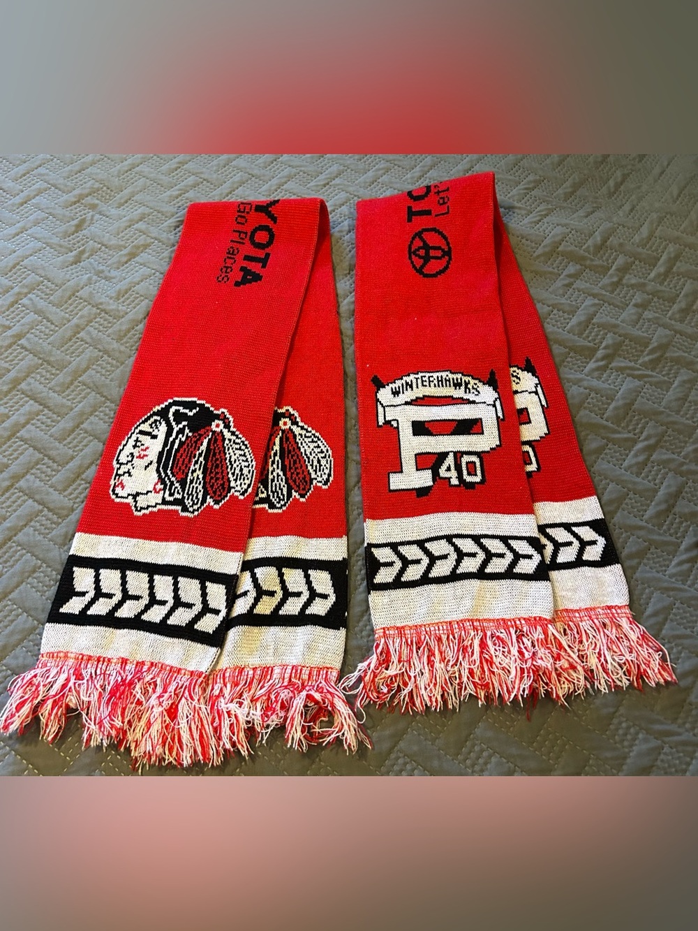 2- Portland Winter hawks scarves